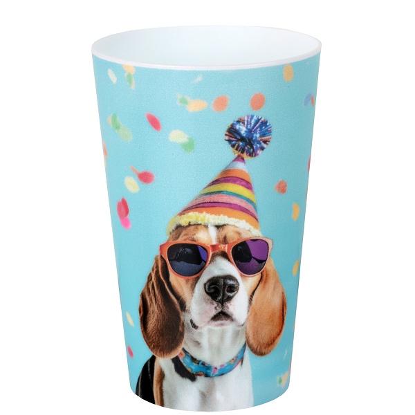 Kelímek plastový s pejskem a čepicí 330 ml 1 ks