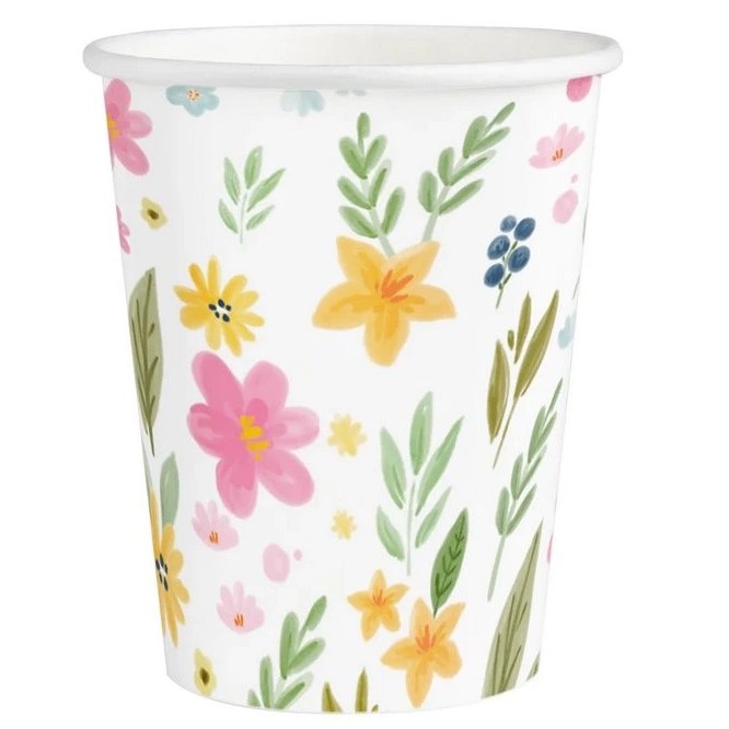 Kelímky papírové Divoké květiny 270 ml 6 ks