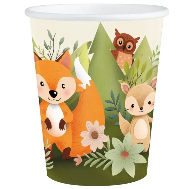 Kelímky papírové Lesní zvířátka 220 ml 6 ks
