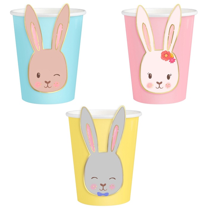 Kelímky papírové Zajíčci 220 ml 6 ks