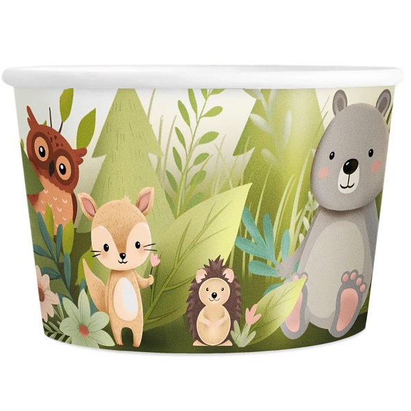 Kelímky papírové na zmrzlinu Lesní zvířátka 6 ks