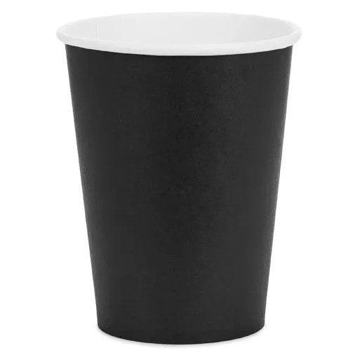 Kelímky papírové černé 250 ml 6 ks