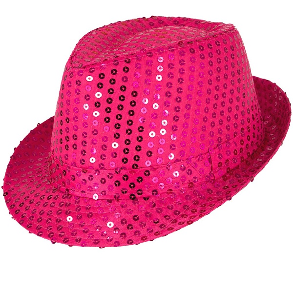 Klobouk růžový flitrový