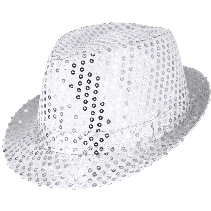 Klobouk stříbrný flitrovaný