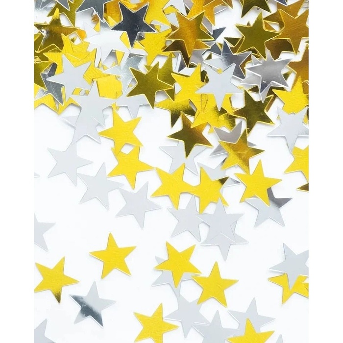 Konfety hvězdičky zlaté a stříbrné 15g
