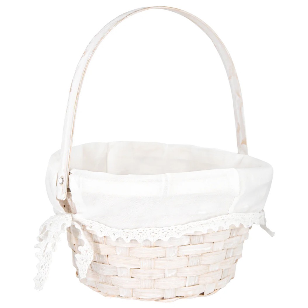 Košík Velikonoční s bílou látkou