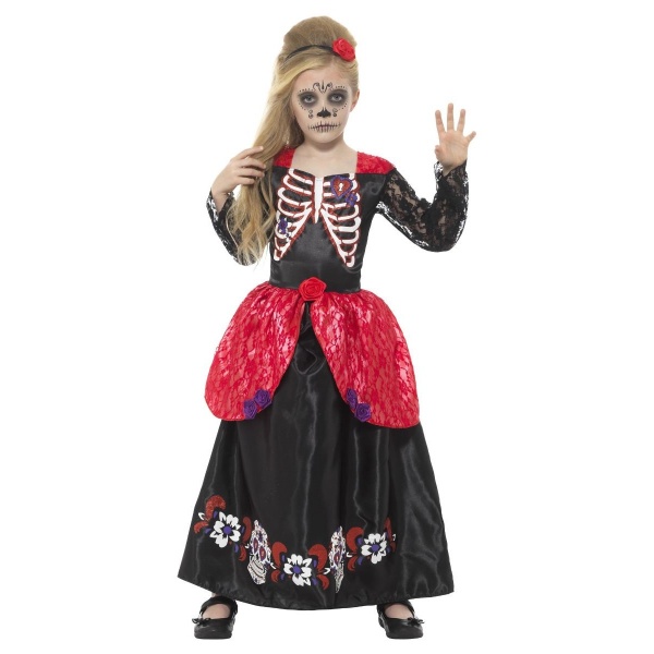Levně Halloween kostým - dívčí Den mrtvých Deluxe vel. M