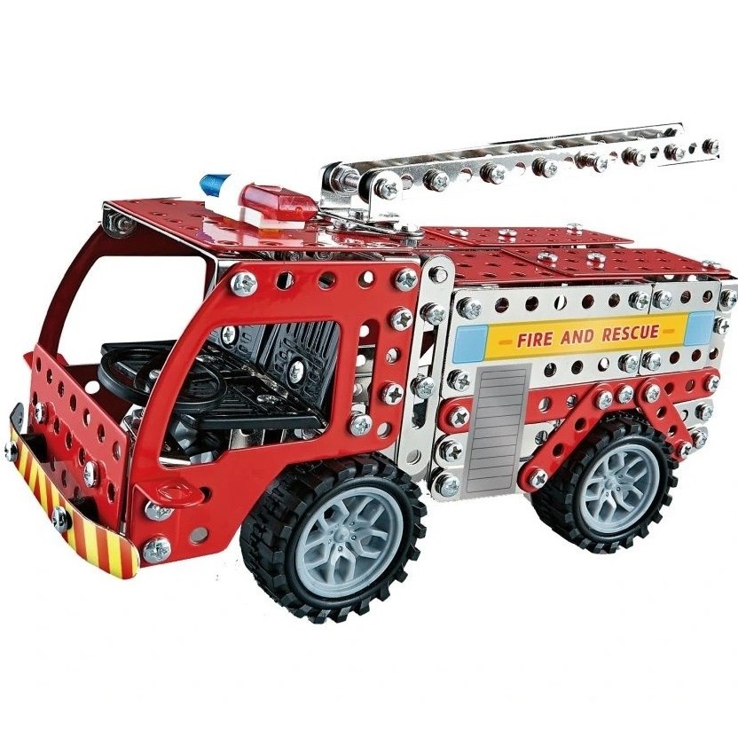 Kovová stavebnice hasičské auto 292 ks
