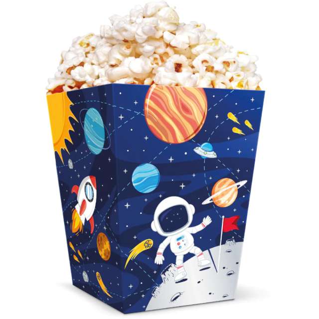 Krabičky na popcorn Vesmír 8,5 x 12,5 cm 6 ks