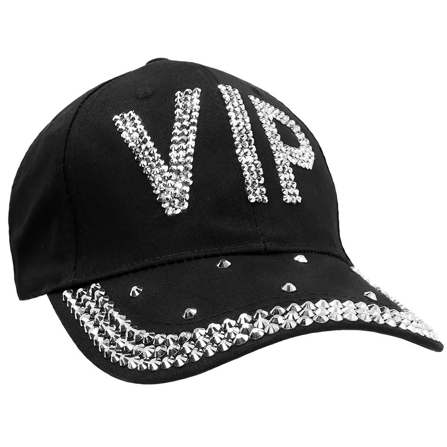 Kšiltovka VIP s kamínky černá