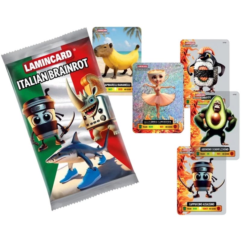 Laminované sběratelské kartičky BrainRot