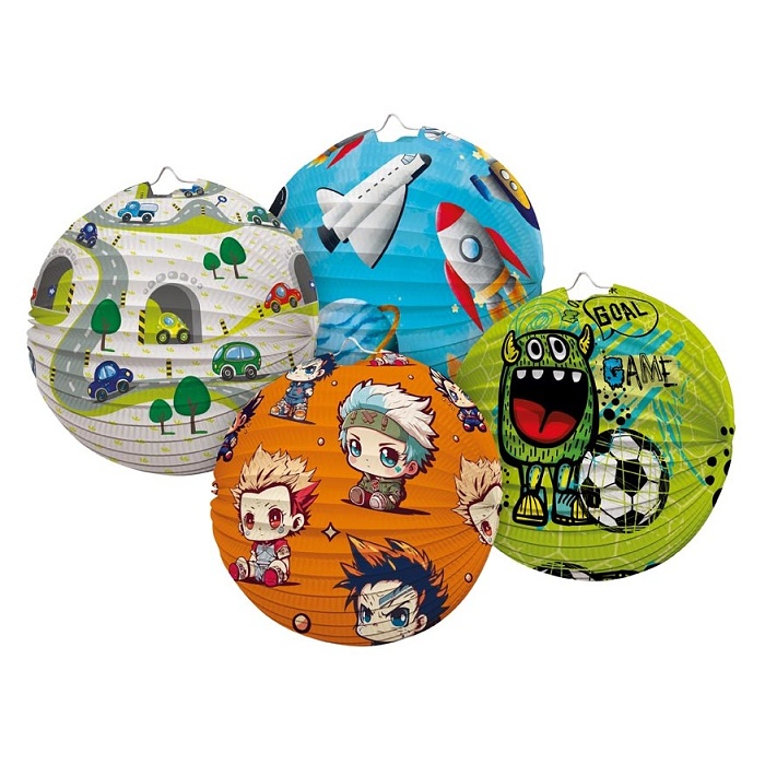 Lampión kulatý klučičí mix 15 cm 1 ks