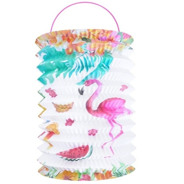 Lampion papírový válec Flamingo 25 cm