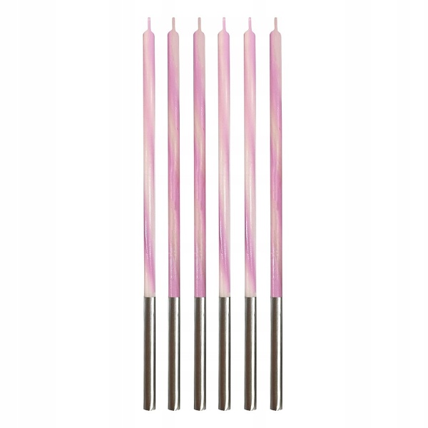 Narozeninové svíčky Candy Pink 15 cm 6 ks