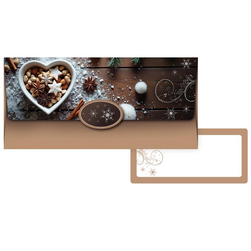 Obálka na peníze hnědá s cukrovím