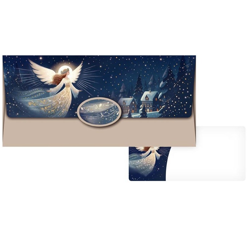 Obálka na peníze tmavě modrá s andělem