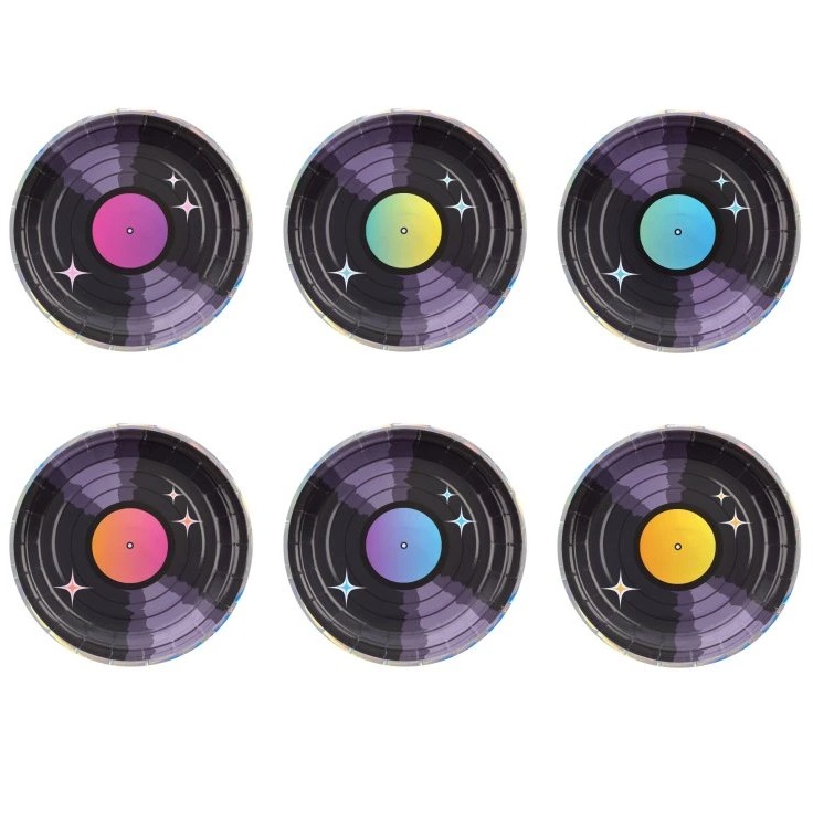Papírové talíře Disco 18 cm 6 ks