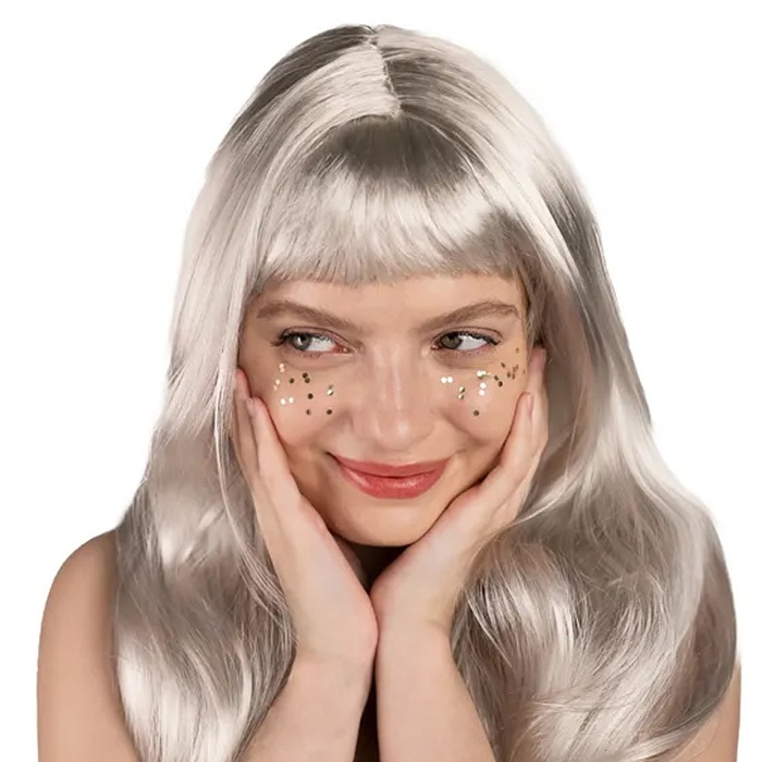 Paruka dlouhé stříbrné blond vlasy