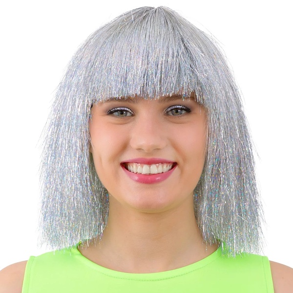 Paruka fóliové stříbrné vlasy