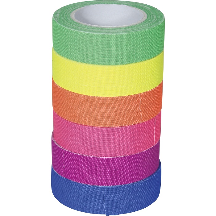 Pásky lepící neonové 5 m 6 ks