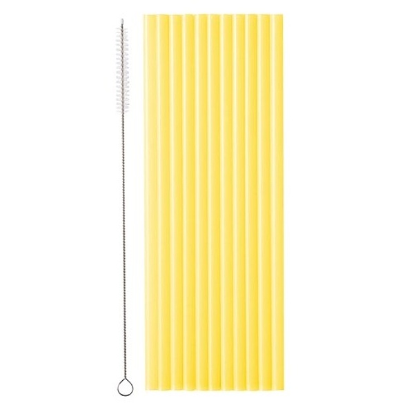Plastová brčka žlutá 23 cm 12 ks