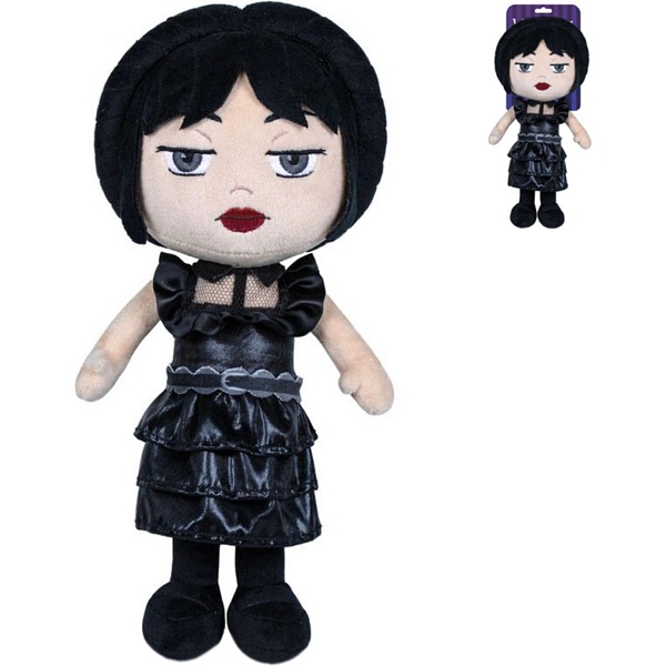 Plyšová panenka Wednesday krajkové šaty 32 cm