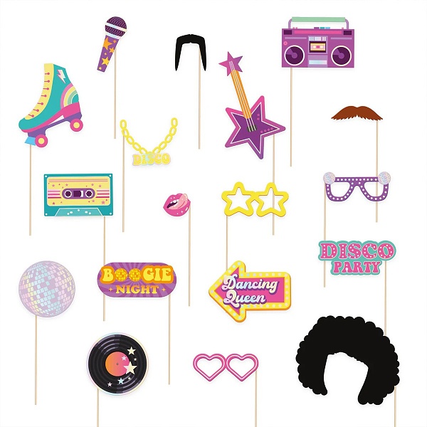 Rekvizity do fotokoutku Retro 18 ks