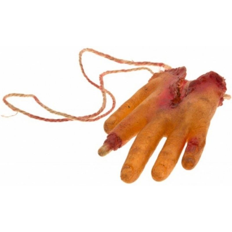 Ruka krvavá latexová k zavěšení 15,5 cm x 9,5 cm x 3 cm