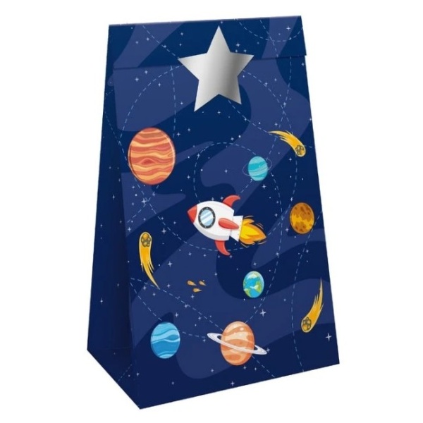 Sáčky papírové na sladkosti Vesmír 10 x 17,5 cm 10 ks