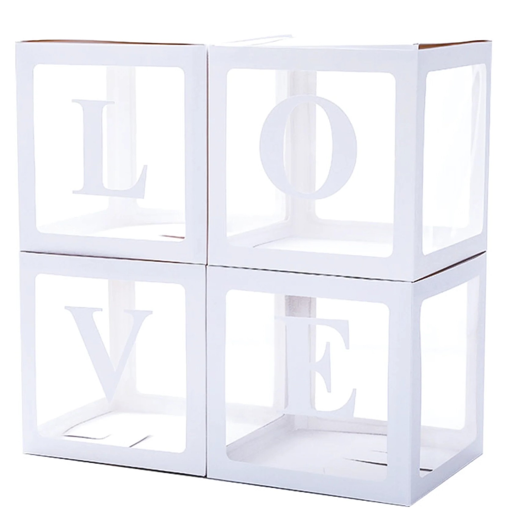 Sada bílých krabic LOVE 4ks