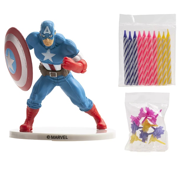 Set Kapitán America dekorace se svíčkami na dort