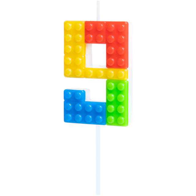 Svíčka dortová číslo 9 Lego kostičky 11 cm