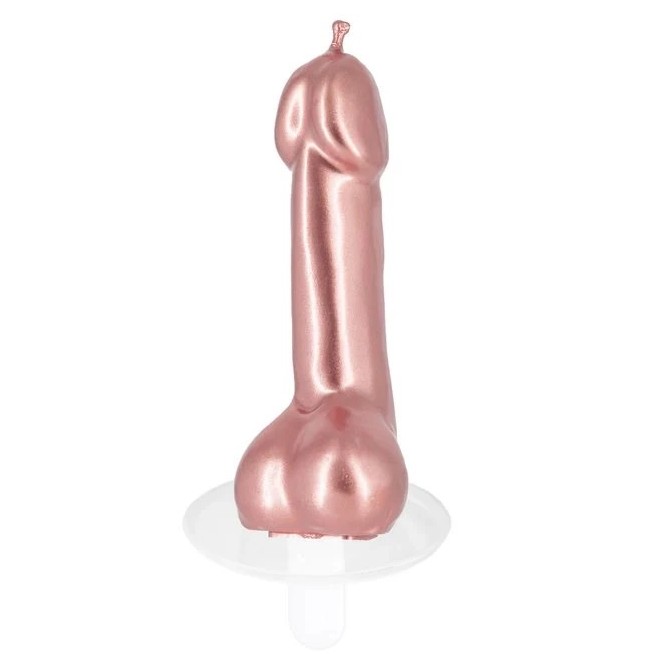 Svíčka růžovo zlatý penis 10 cm