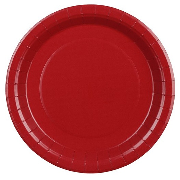 Talíře papírové tmavě červené 23 cm 6 ks