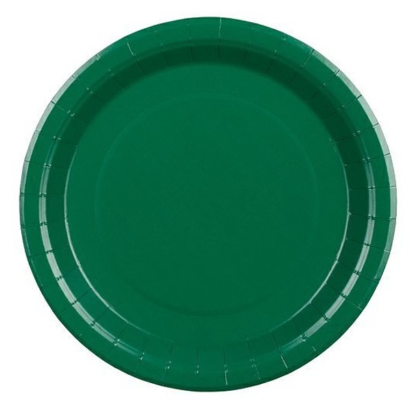 Talíře papírové tmavě zelené 18 cm 6 ks
