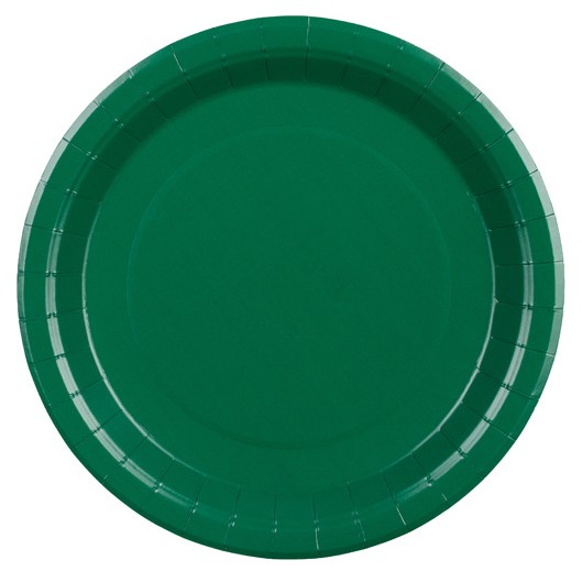 Talíře papírové tmavě zelené 23 cm 6 ks