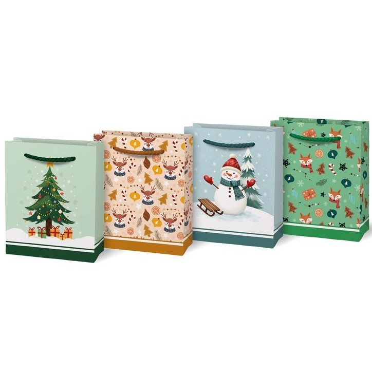 Taška papírová vánoční mix 11x13 cm