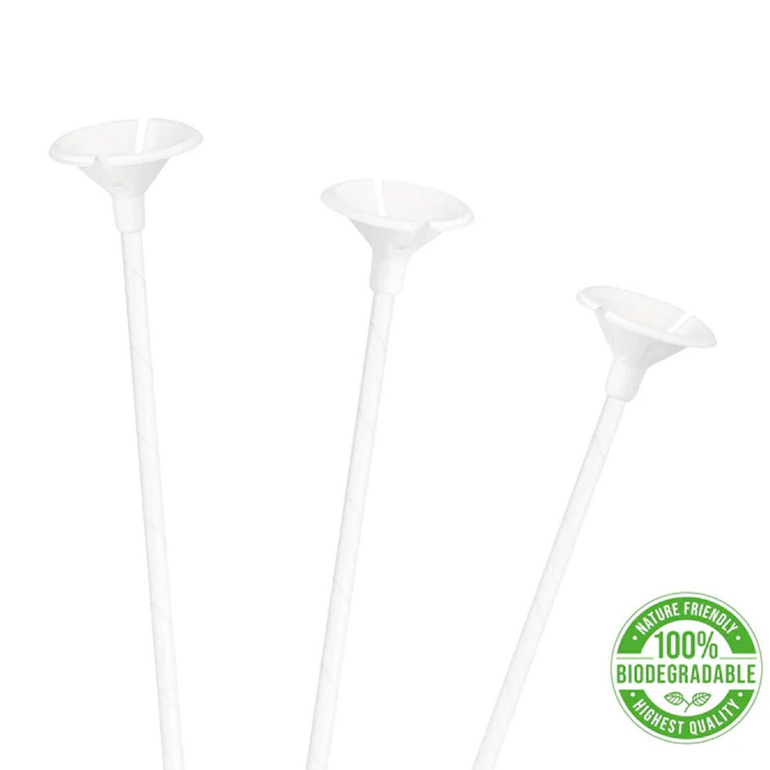 Tyčka na balónek bílá 35 cm 1 ks