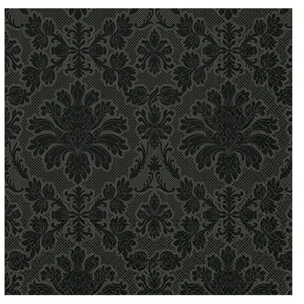 Ubrousky papírové Černé s ornamenty 20 ks