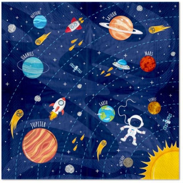 Ubrousky papírové Vesmír 33 x 33 cm 10 ks