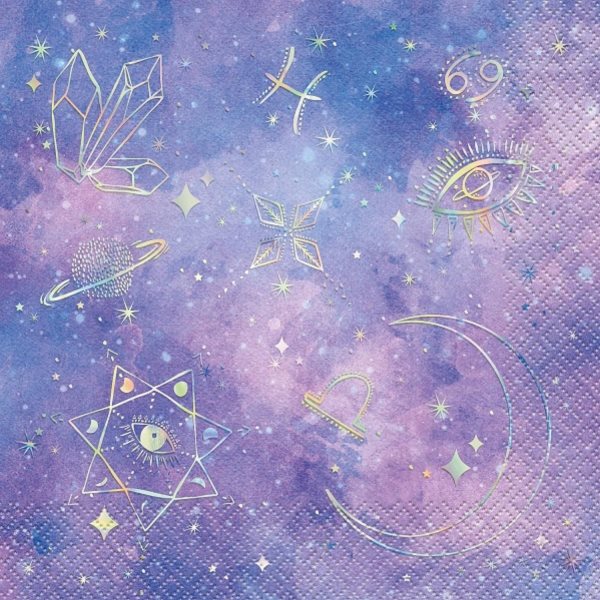 Ubrousky papírové fialové Galaxy 16ks