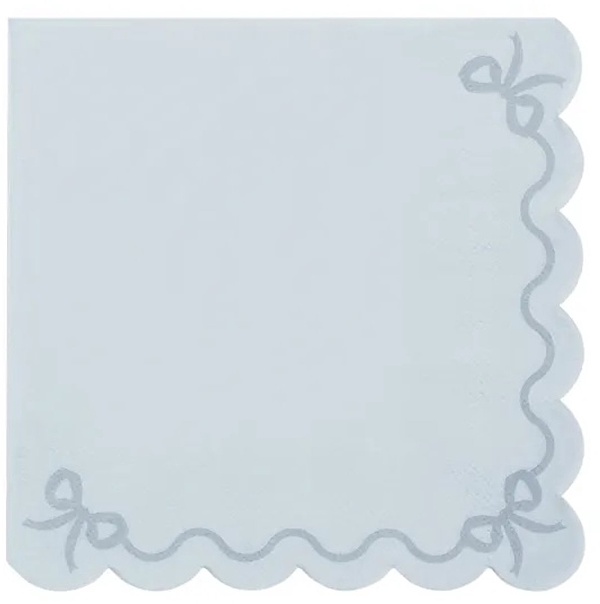 Ubrousky papírové s volánky mlhavě modré 33x33 cm 20 ks