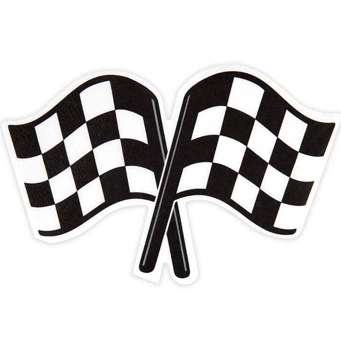 Ubrousky papírové závodní auta (vlajka) 17x11 cm 12 ks