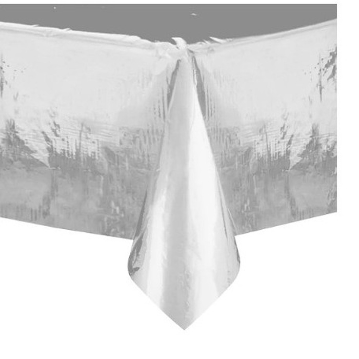 Ubrus fóliový stříbrný 137x274cm