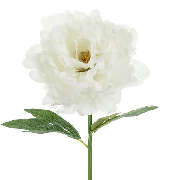 Umělá květina – Pivoňka, 35 cm, bílá