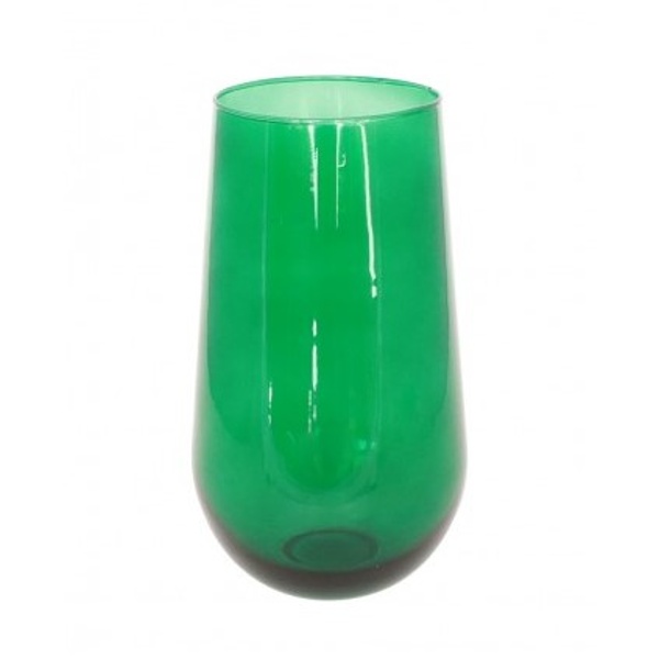 Váza skleněná zelená 12,5 x 22,5 cm