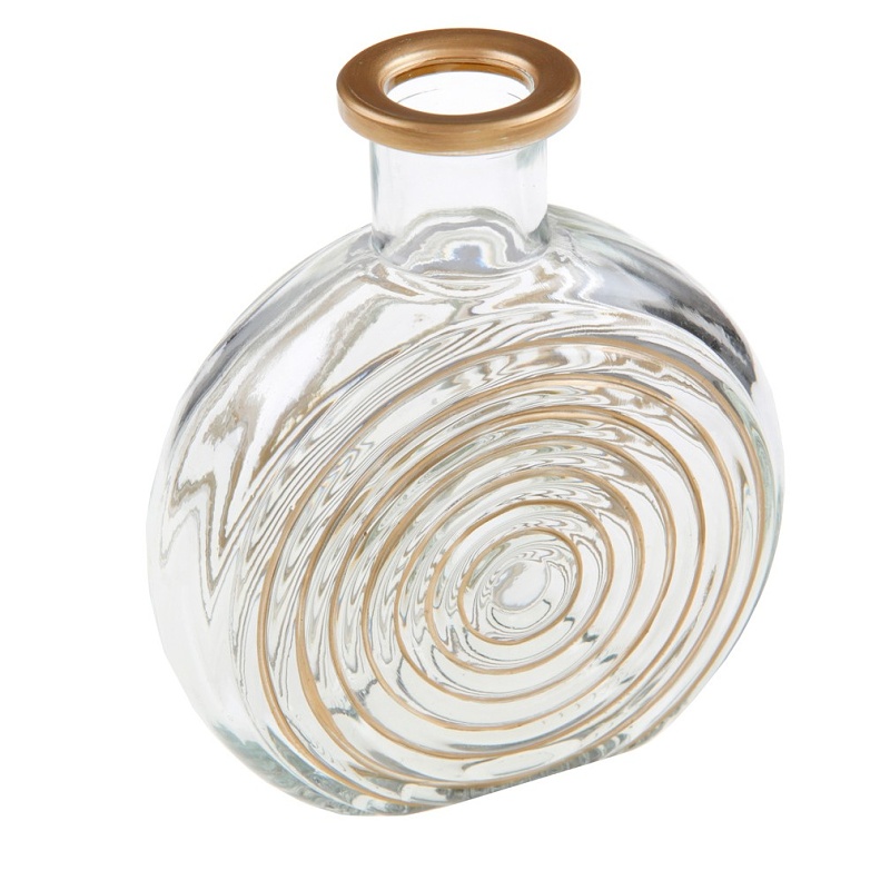 Váza průhledná se zlatým dekorem 10 x 13,5 cm