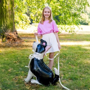 Balónek fóliový stojací Border kolie s čepicí 76x92cm