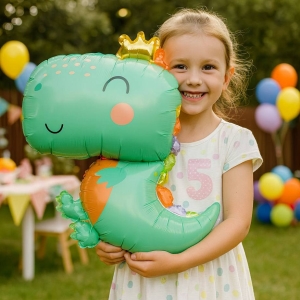 Balónek fóliový Dinosaurus modrozelený 47x64 cm