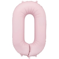 Balónek fóliový číslo 0 světle růžová 86 cm